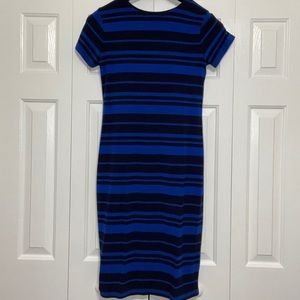 Black and navy blue striped dress